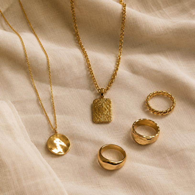 Gold-tone necklaces & rings